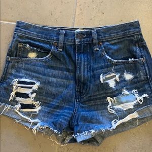 Abercrombie high rise denim shorts